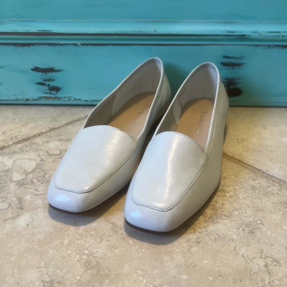 Vintage Enzo Angiolini Slip-on Loafers in White Leather Size 6M Worn Once